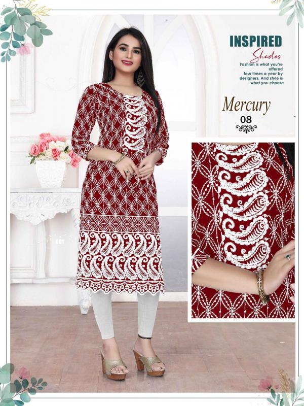 Beauty Queen Mercury 7 Rayon Ethnic Wear Designer Kurti Collection